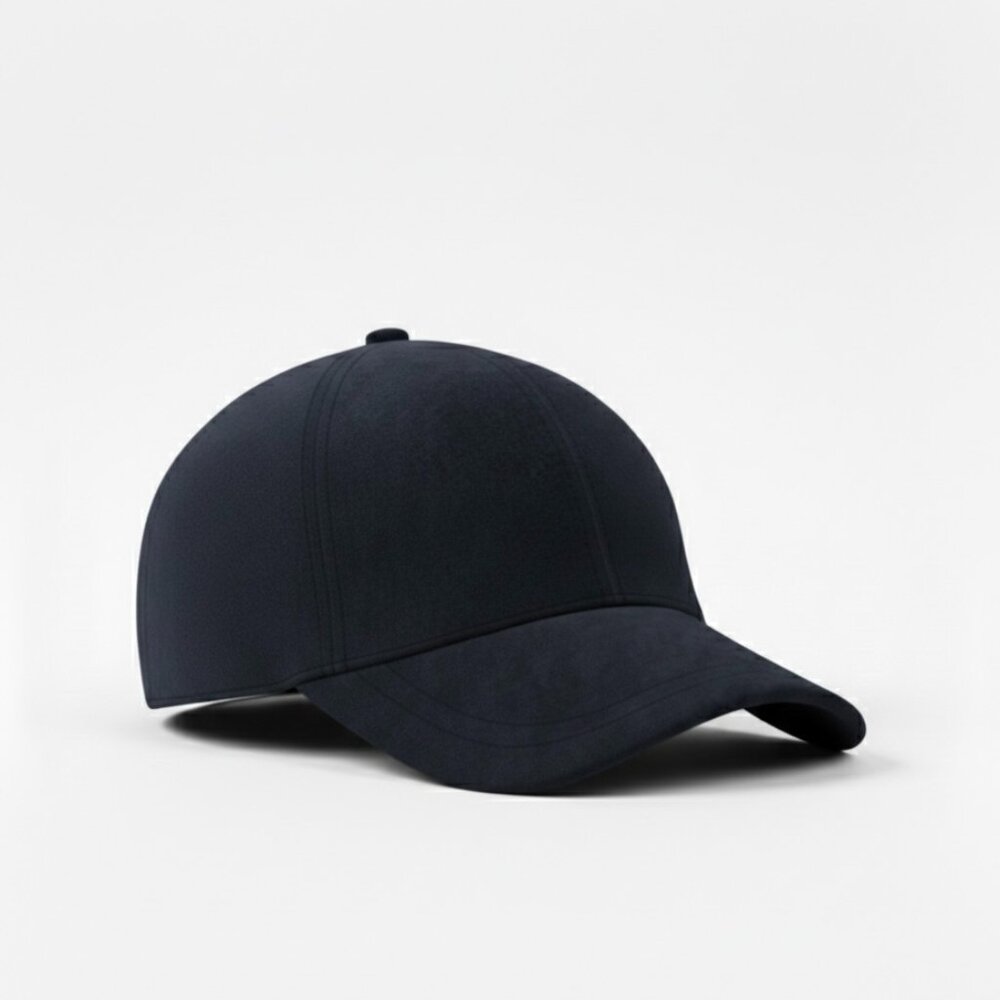 Midnight Blue Suede Baseball Cap | Unisex Navy Minimal Aesthetic | Quiet Luxury